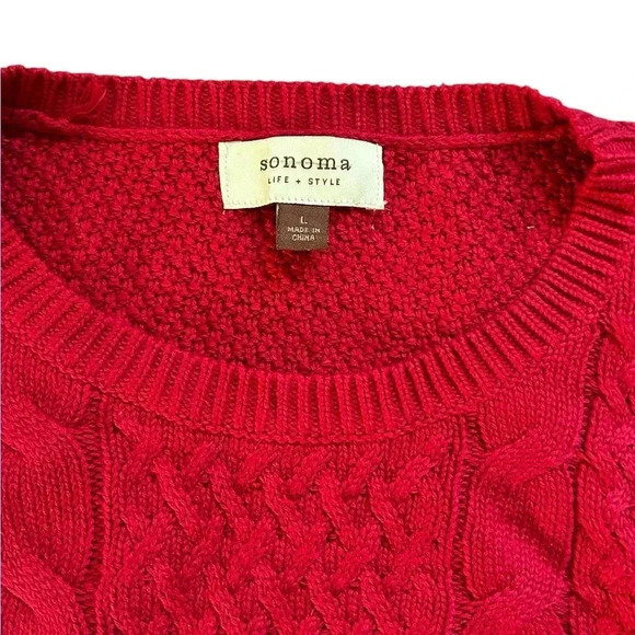 Bright Red Sonoma Sweater Size L NWOT - Picture 5 of 9